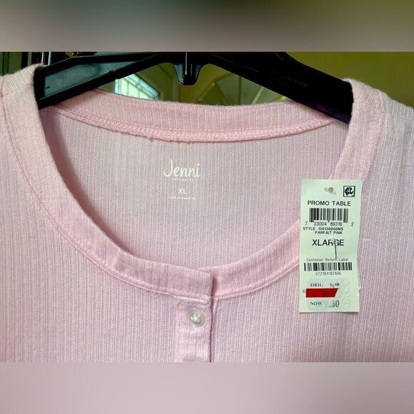 Jenni intimates, ribbed Henley, parfait pink size XL - Picture 3 of 7